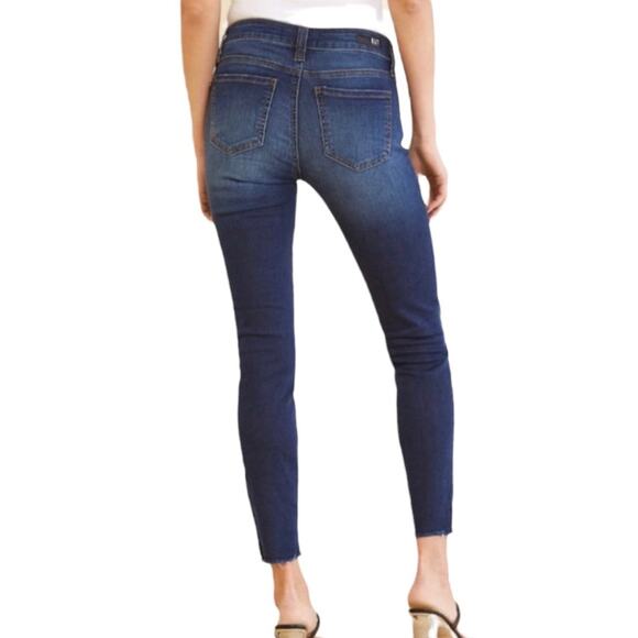Kut from the Kloth Connie Ankle Skinny Raw Hem Medium Wash Mid Rise Jeans Size 0 - Picture 10 of 11